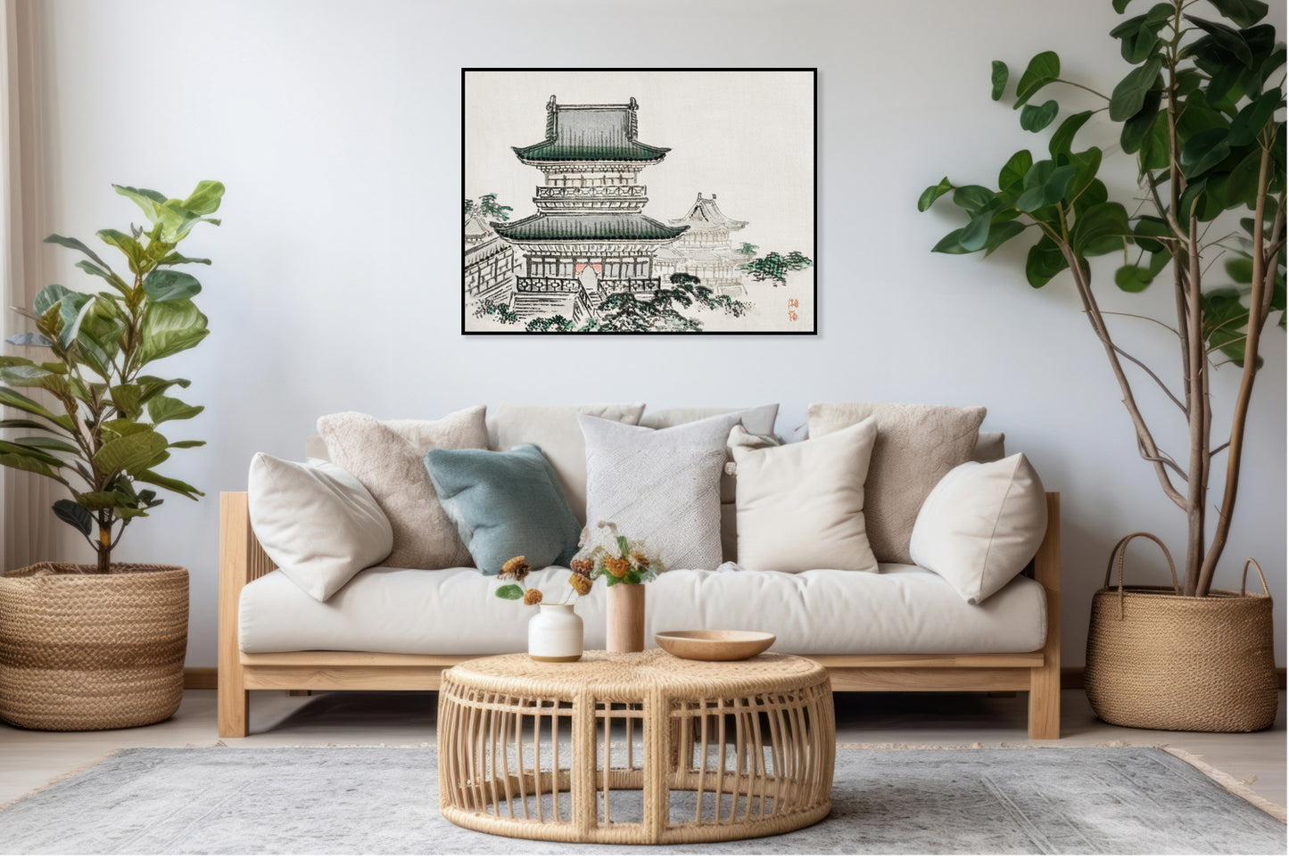 Plakat  Japanese Architecture, Bairei Japoński Vintage do Salonu