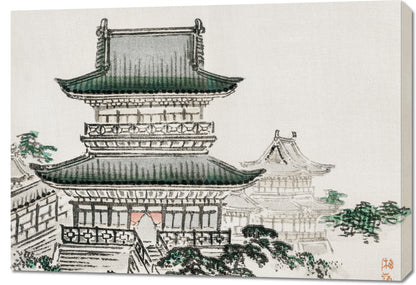 Obraz  Japanese Architecture, Bairei Japoński Vintage do Salonu