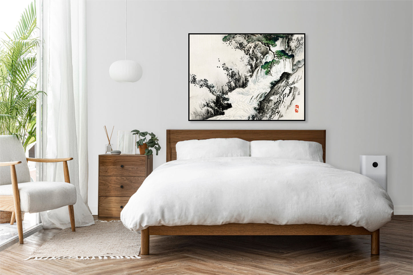 Plakat  Waterfall, Kōno Bairei Japoński Vintage do Salonu