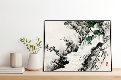 Plakat  Waterfall, Kōno Bairei Japoński Vintage do Salonu