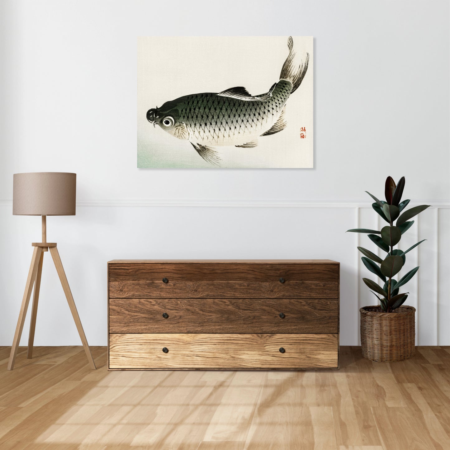 Obraz  Carp, Kōno Bairei Japoński Vintage do Salonu