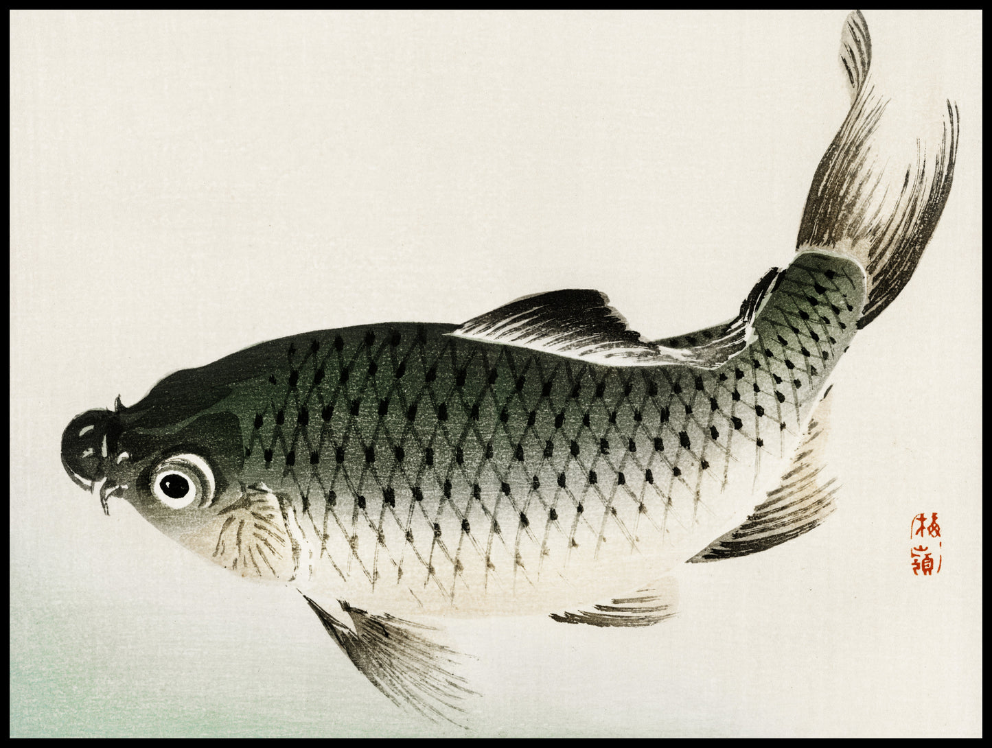 Plakat  Carp, Kōno Bairei Japoński Vintage do Salonu