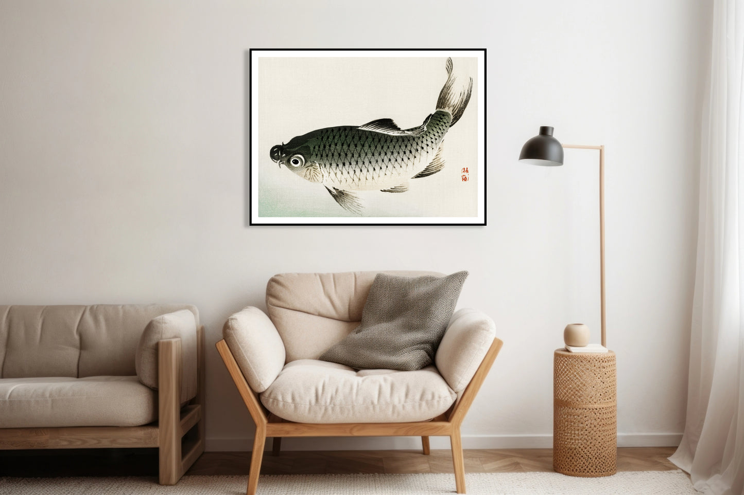 Plakat  Carp, Kōno Bairei Japoński Vintage do Salonu