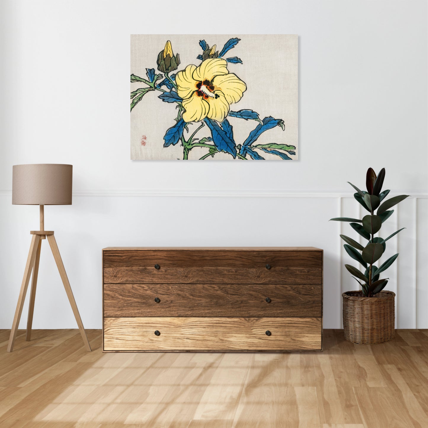 Obraz  Hibiscus, Kōno Bairei Japoński Vintage do Salonu