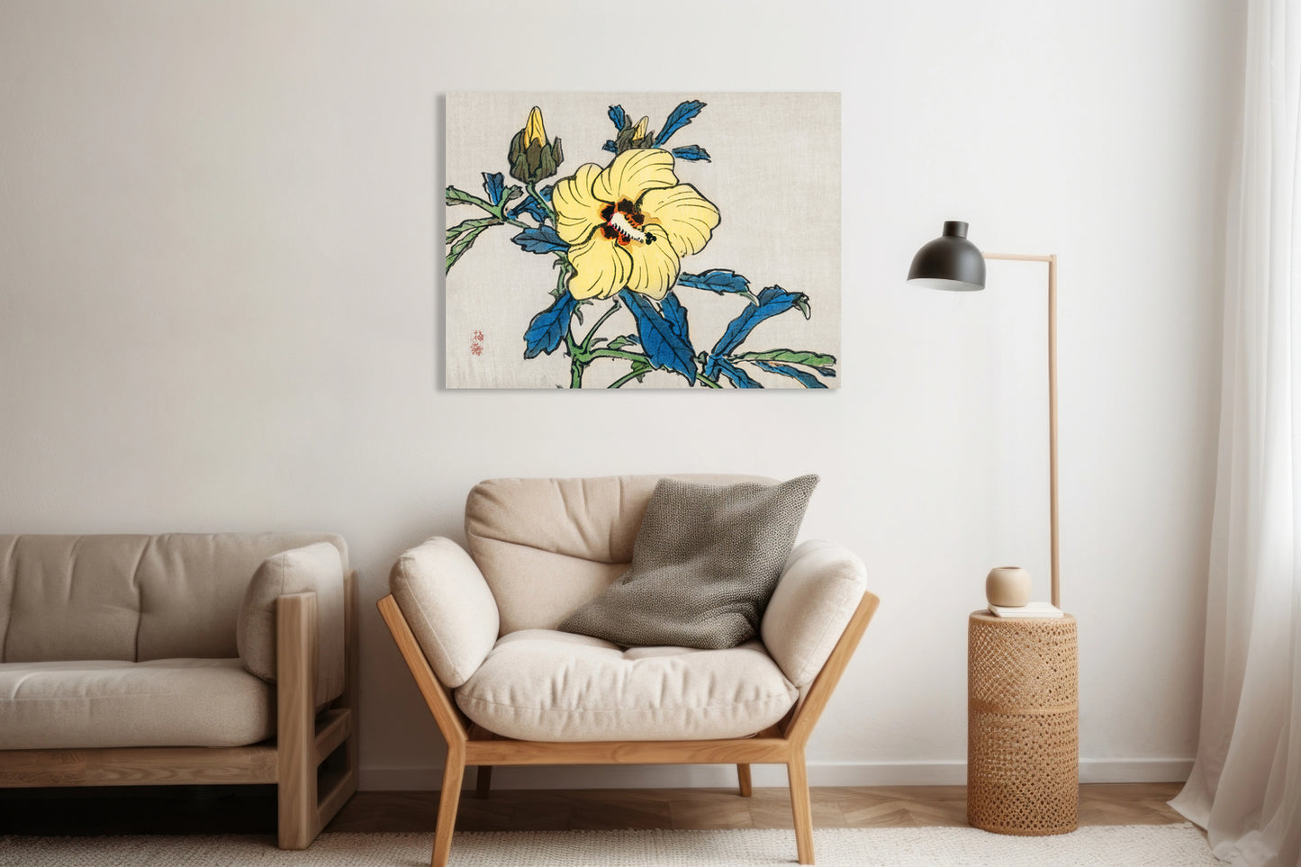 Obraz  Hibiscus, Kōno Bairei Japoński Vintage do Salonu