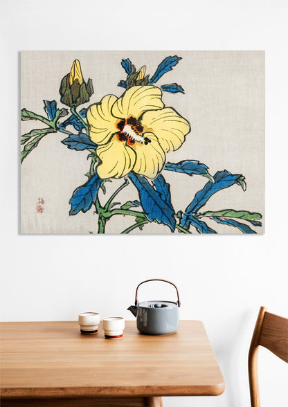 Obraz  Hibiscus, Kōno Bairei Japoński Vintage do Salonu