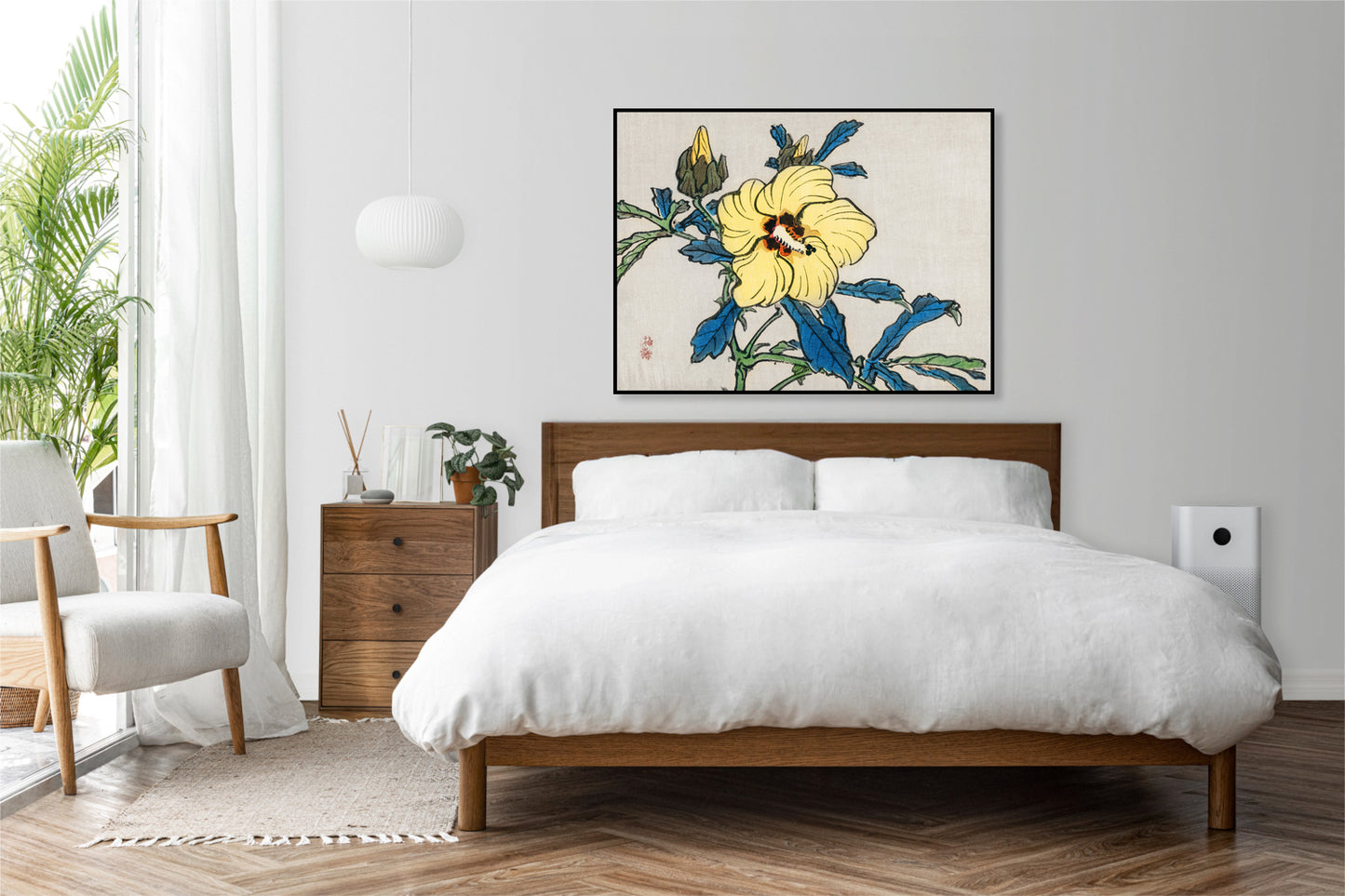 Plakat  Hibiscus, Kōno Bairei Japoński Vintage do Salonu