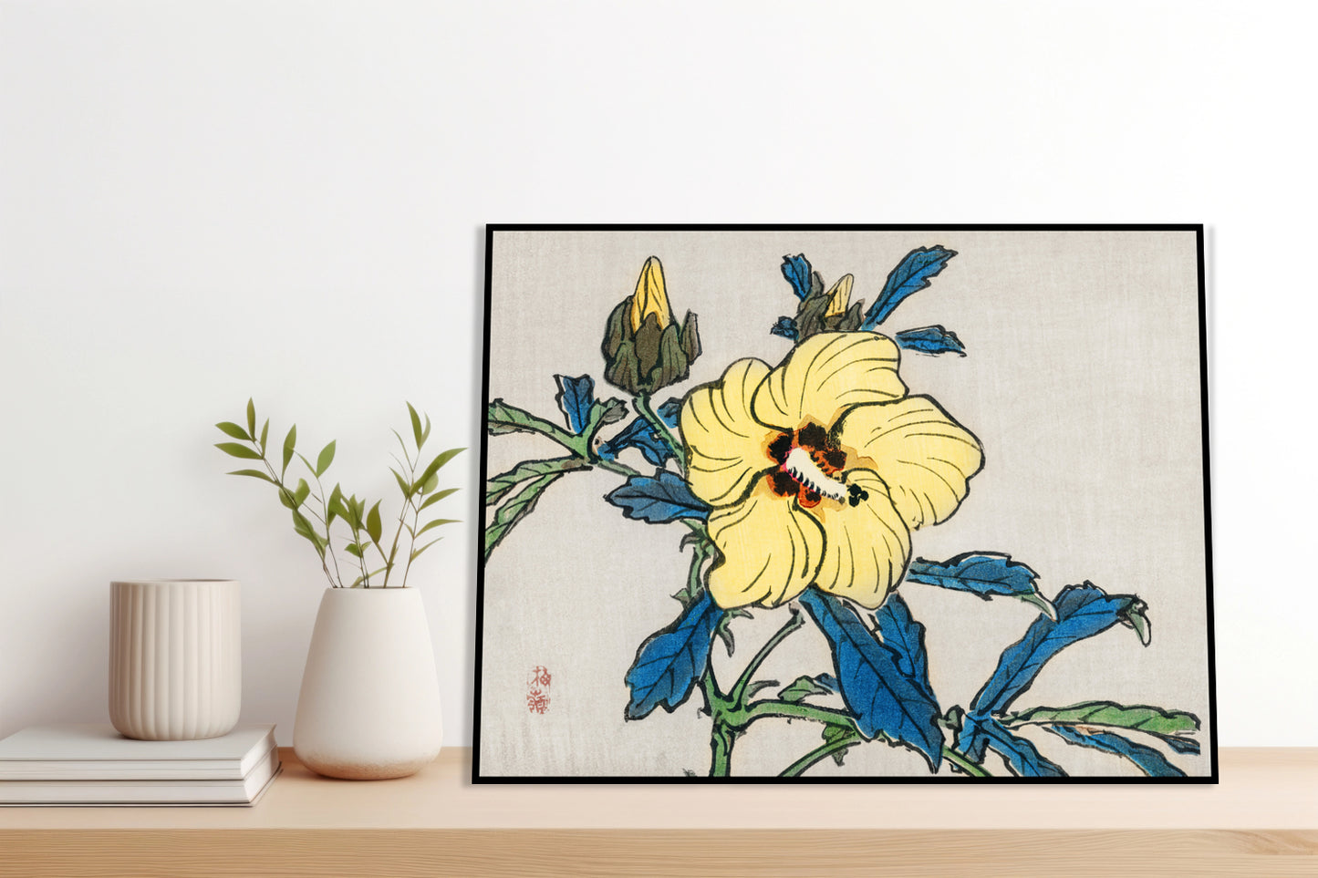 Plakat  Hibiscus, Kōno Bairei Japoński Vintage do Salonu