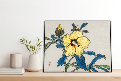 Plakat  Hibiscus, Kōno Bairei Japoński Vintage do Salonu