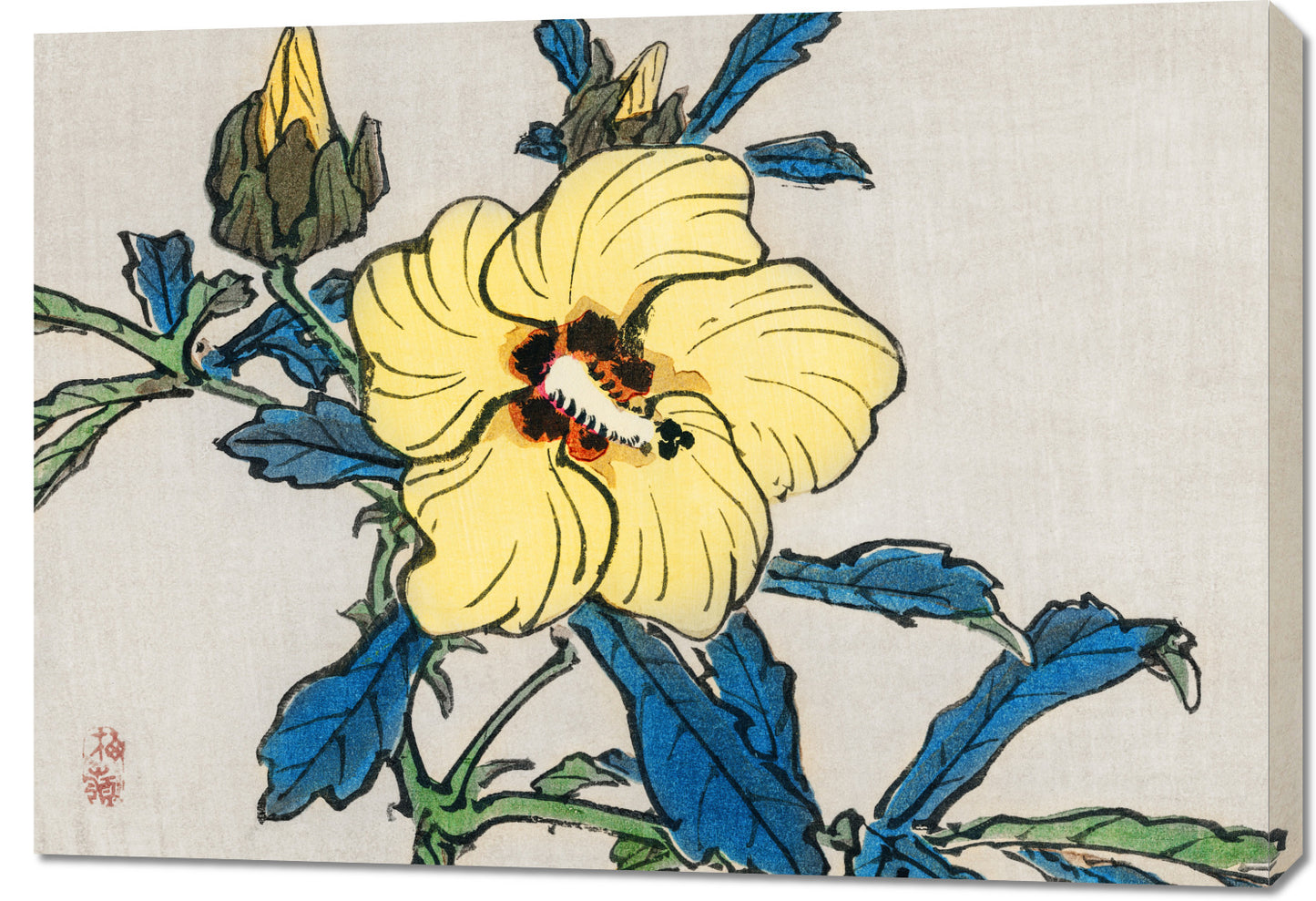 Obraz  Hibiscus, Kōno Bairei Japoński Vintage do Salonu