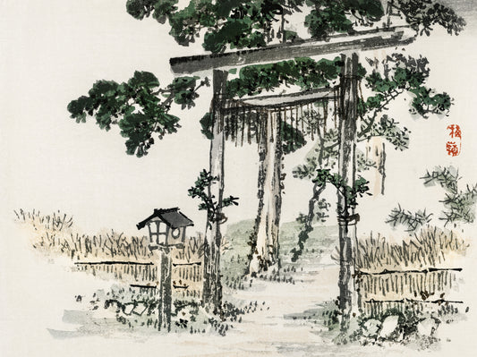 Plakat  Shrine Gate, Kōno Bairei Japoński Vintage do Salonu