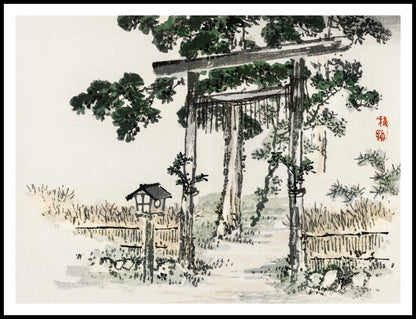 Plakat  Shrine Gate, Kōno Bairei Japoński Vintage do Salonu