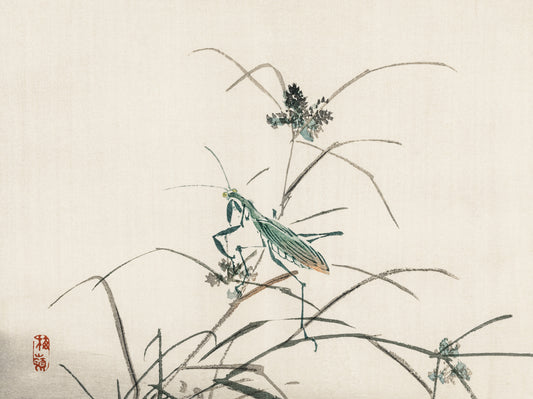 Plakat  Grasshopper, Kōno Bairei Japoński Vintage do Salonu