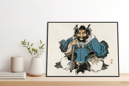 Plakat  Warrior, Kōno Bairei Japoński Vintage do Salonu
