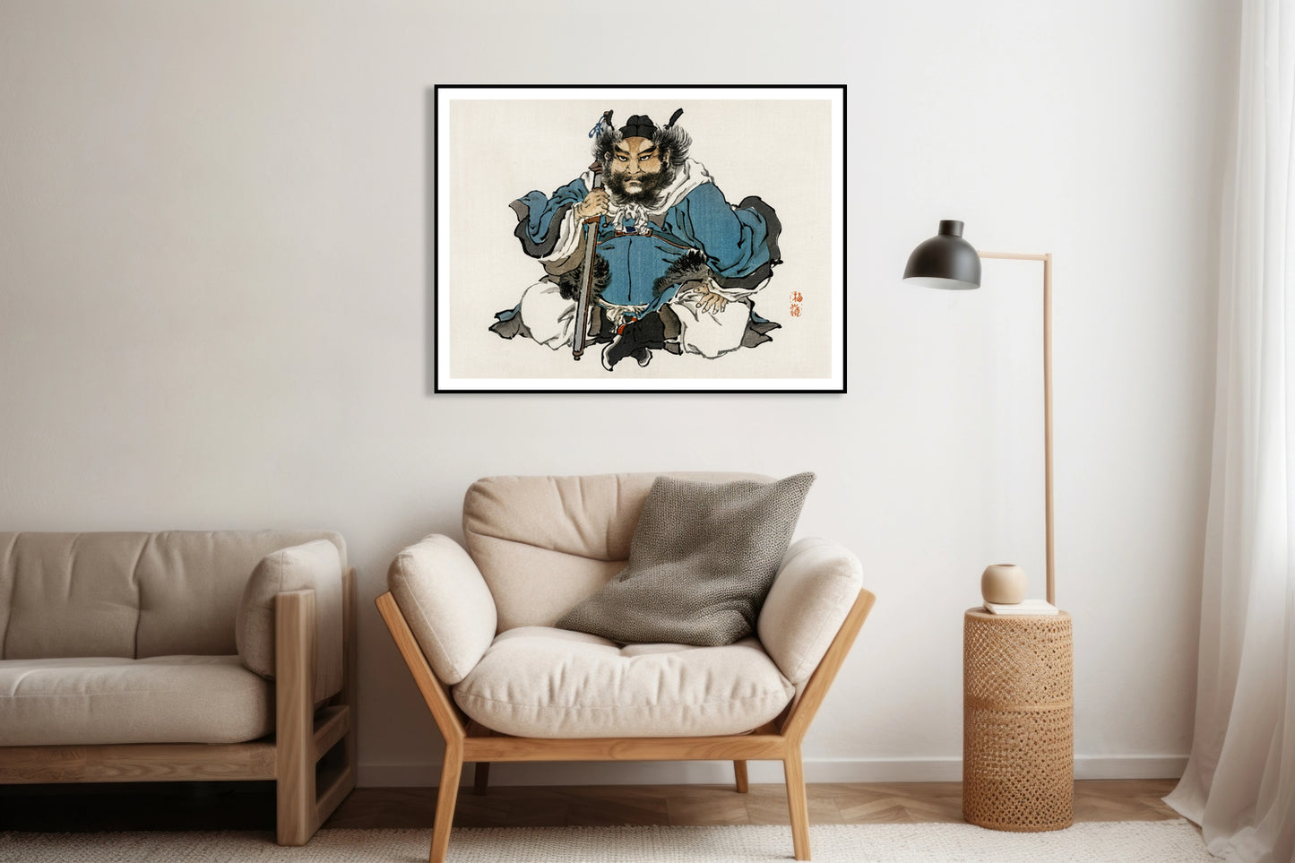 Plakat  Warrior, Kōno Bairei Japoński Vintage do Salonu