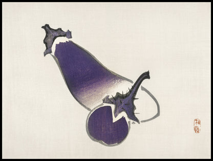 Plakat  Eggplants, Kōno Bairei Japoński Vintage do Salonu