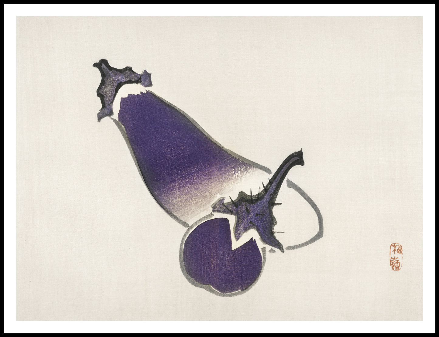 Plakat  Eggplants, Kōno Bairei Japoński Vintage do Salonu