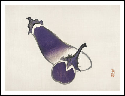 Plakat  Eggplants, Kōno Bairei Japoński Vintage do Salonu