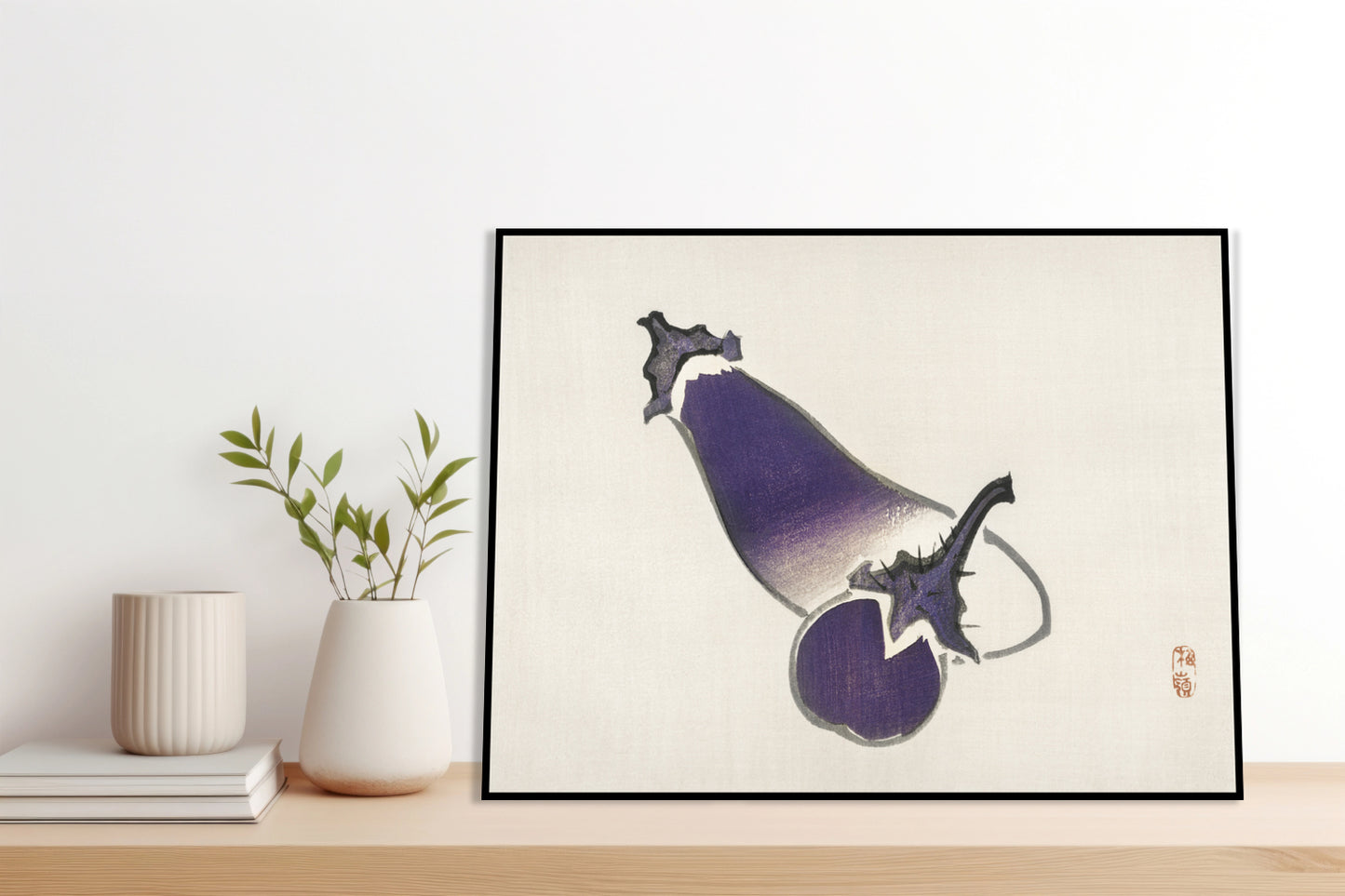 Plakat  Eggplants, Kōno Bairei Japoński Vintage do Salonu