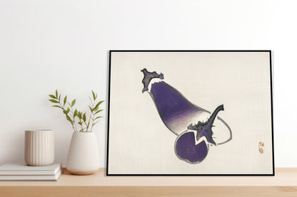 Plakat  Eggplants, Kōno Bairei Japoński Vintage do Salonu