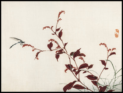 Plakat  Dragonfly, Kōno Bairei Japoński Vintage do Salonu