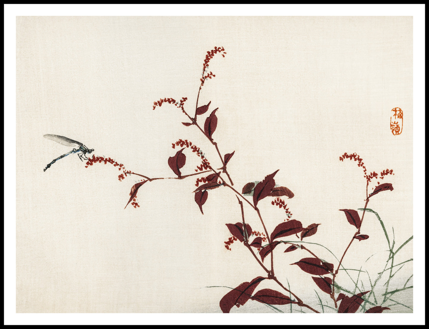 Plakat  Dragonfly, Kōno Bairei Japoński Vintage do Salonu