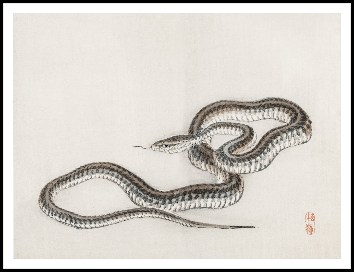 Plakat  Snake, Kōno Bairei