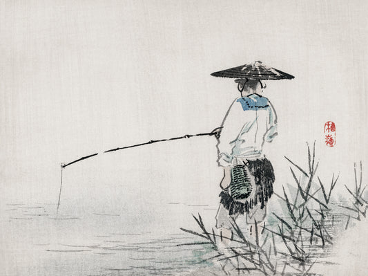 Plakat  Fisherman, Kōno Bairei Japoński Vintage do Salonu