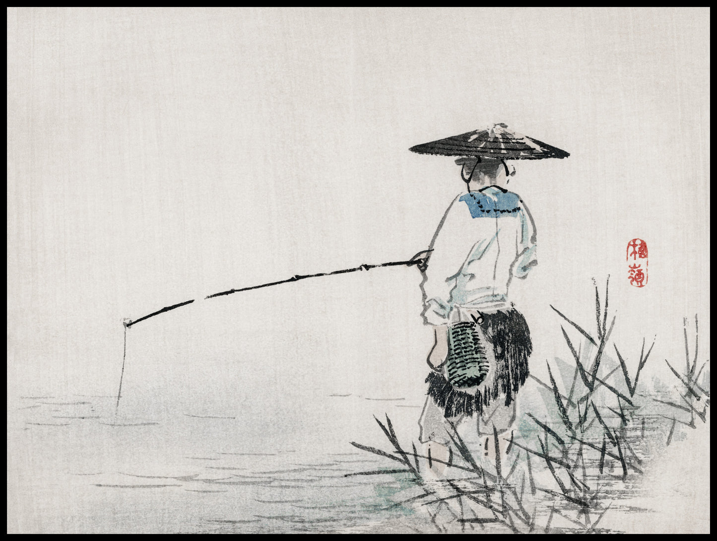 Plakat  Fisherman, Kōno Bairei Japoński Vintage do Salonu