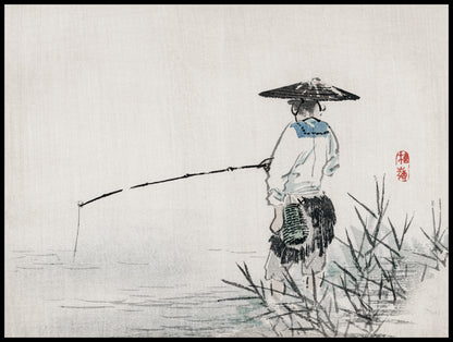 Plakat  Fisherman, Kōno Bairei Japoński Vintage do Salonu
