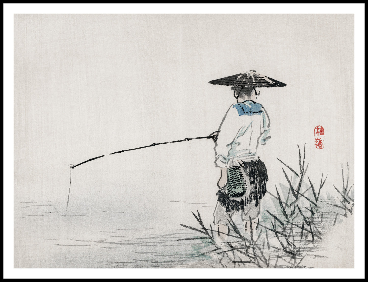 Plakat  Fisherman, Kōno Bairei Japoński Vintage do Salonu