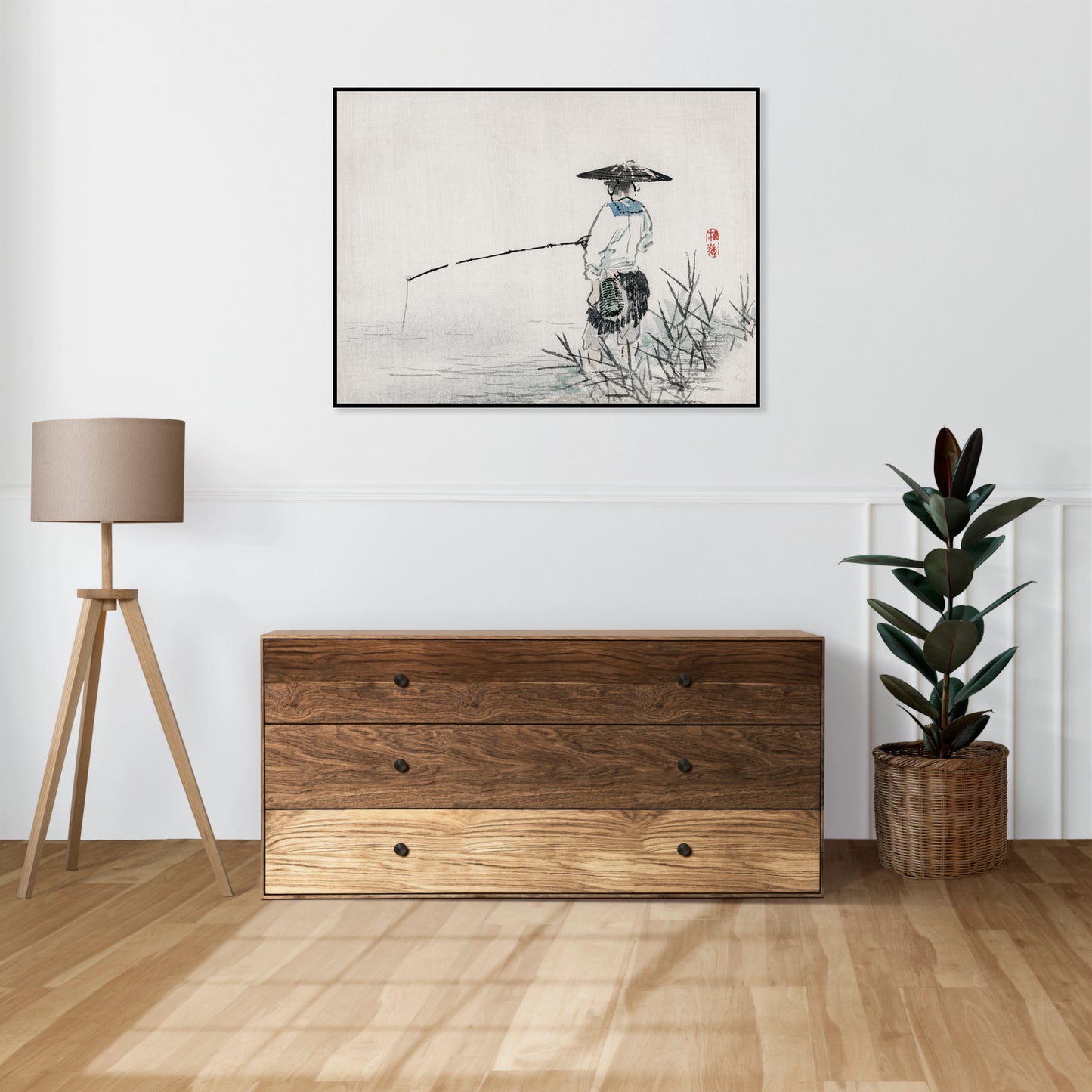 Plakat  Fisherman, Kōno Bairei Japoński Vintage do Salonu