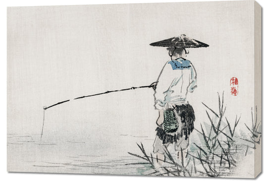 Obraz  Fisherman, Kōno Bairei Japoński Vintage do Salonu