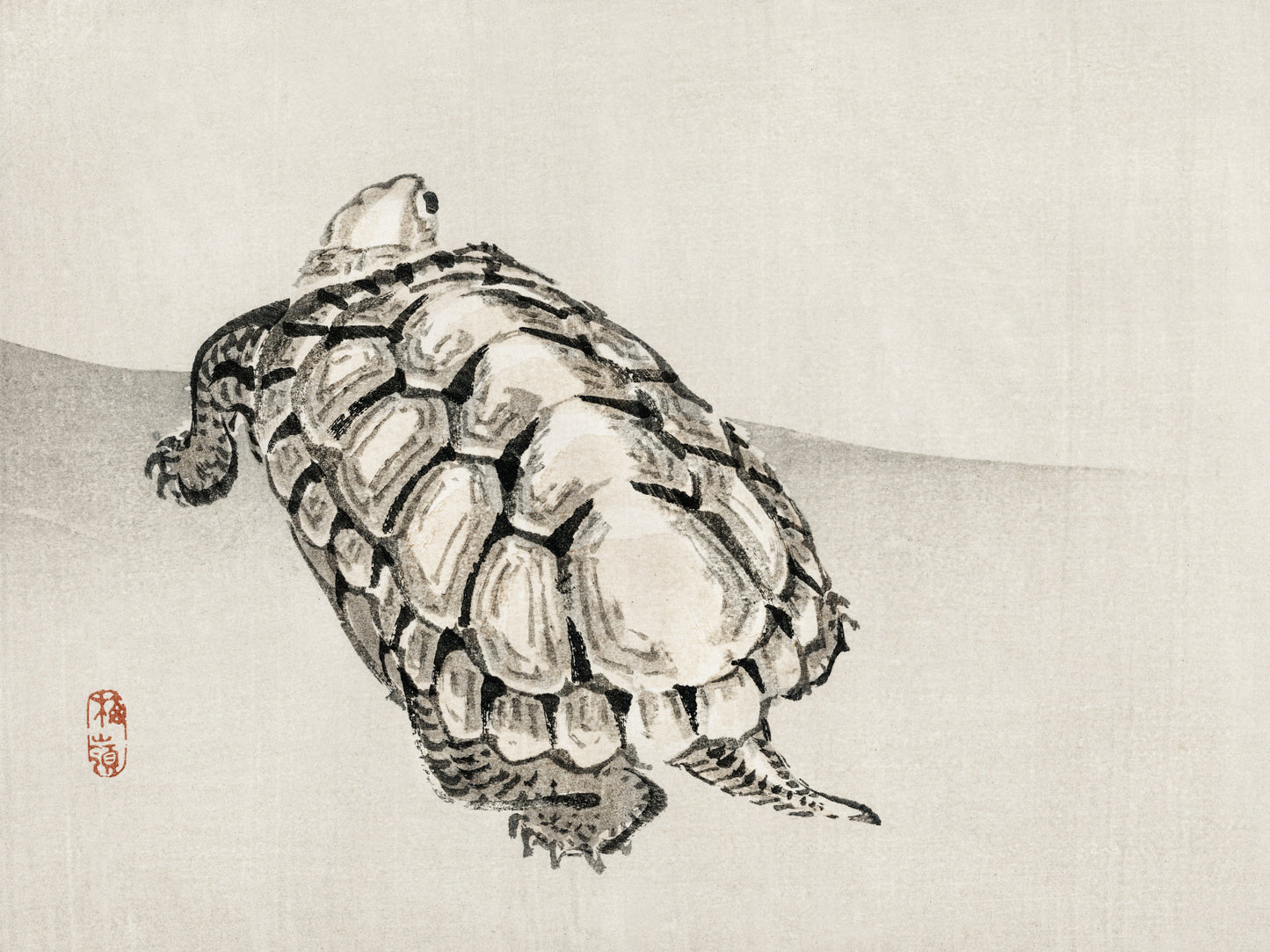 Plakat  Turtle, Kōno Bairei Japoński Vintage do Salonu