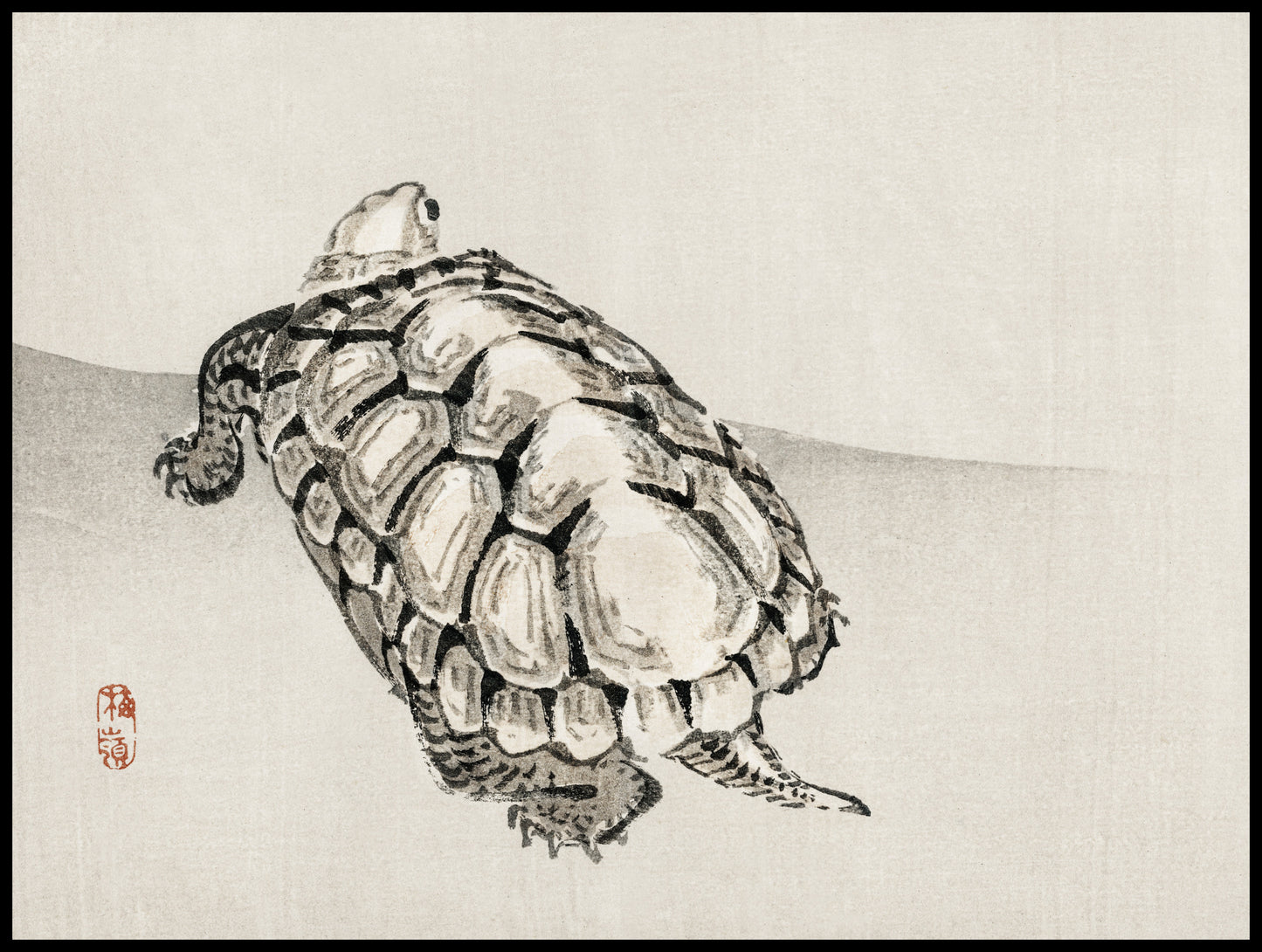 Plakat  Turtle, Kōno Bairei Japoński Vintage do Salonu