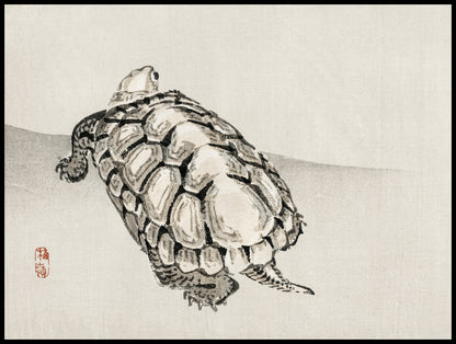 Plakat  Turtle, Kōno Bairei Japoński Vintage do Salonu