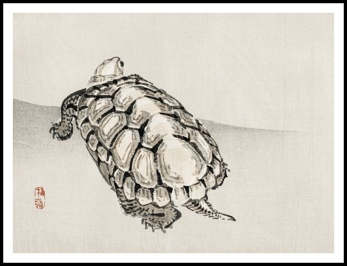 Plakat  Turtle, Kōno Bairei Japoński Vintage do Salonu