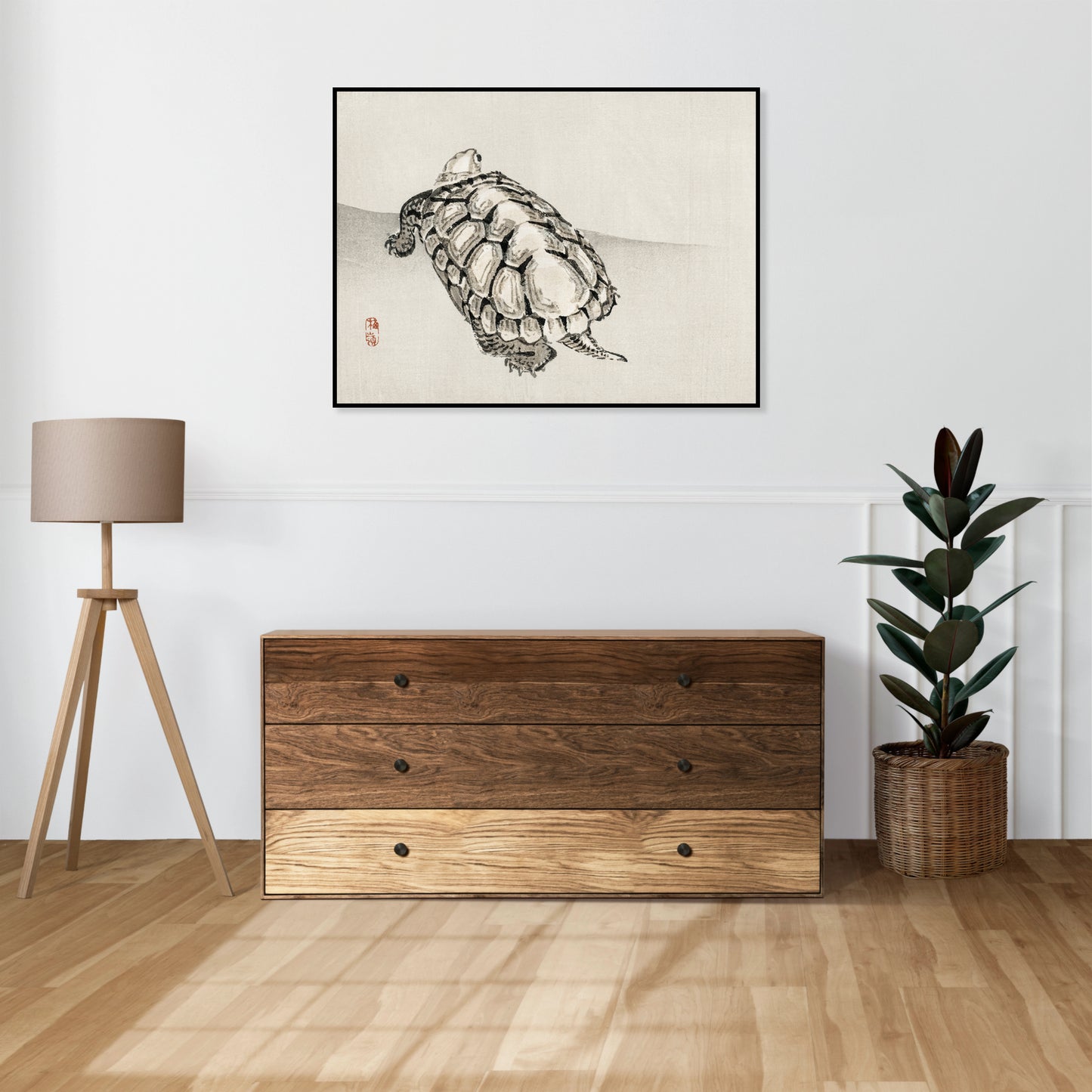 Plakat  Turtle, Kōno Bairei Japoński Vintage do Salonu