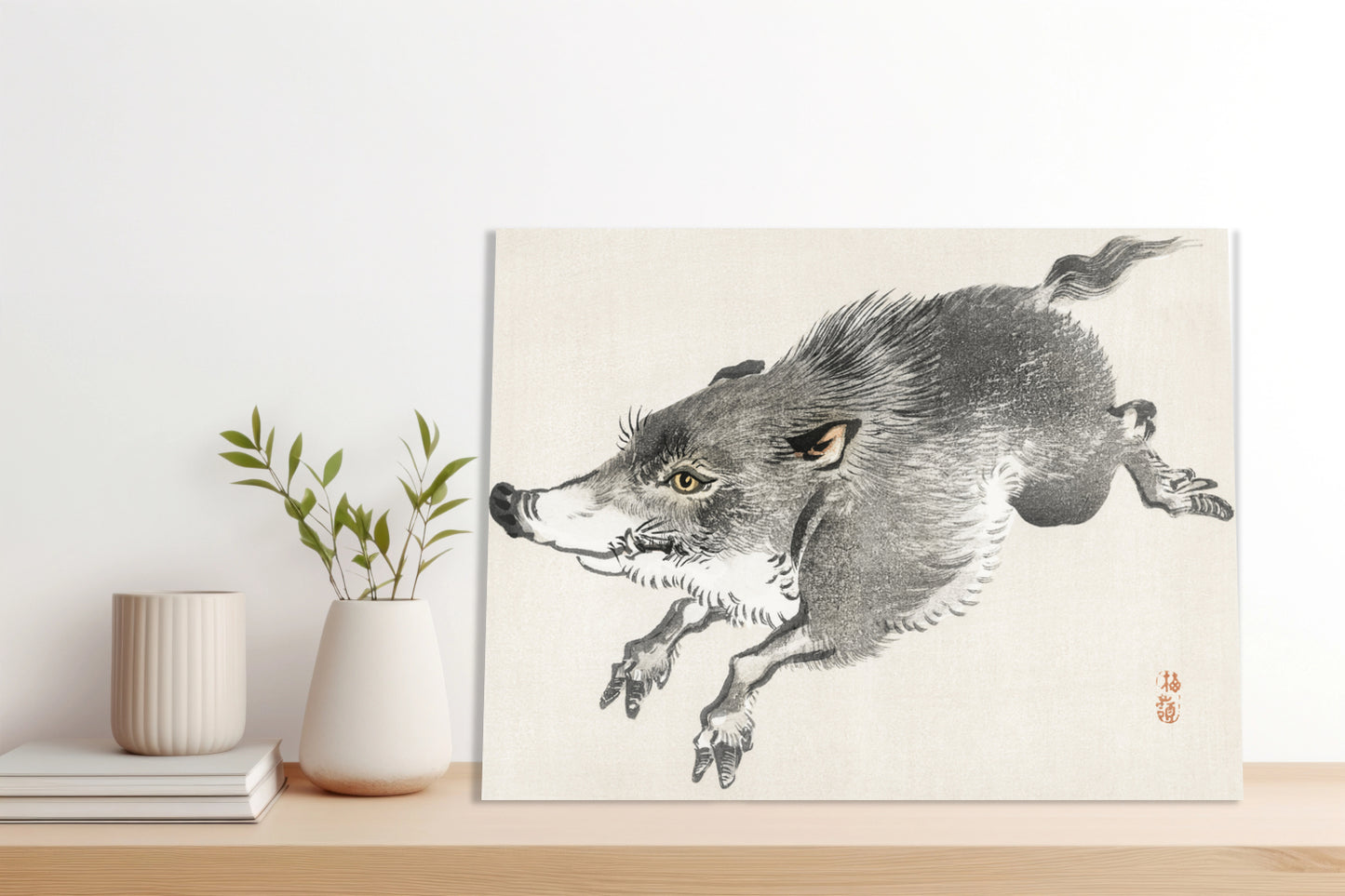 Obraz  Wild Boar, Kōno Bairei Japoński Vintage do Salonu