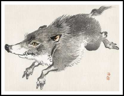 Plakat  Wild Boar, Kōno Bairei Japoński Vintage do Salonu