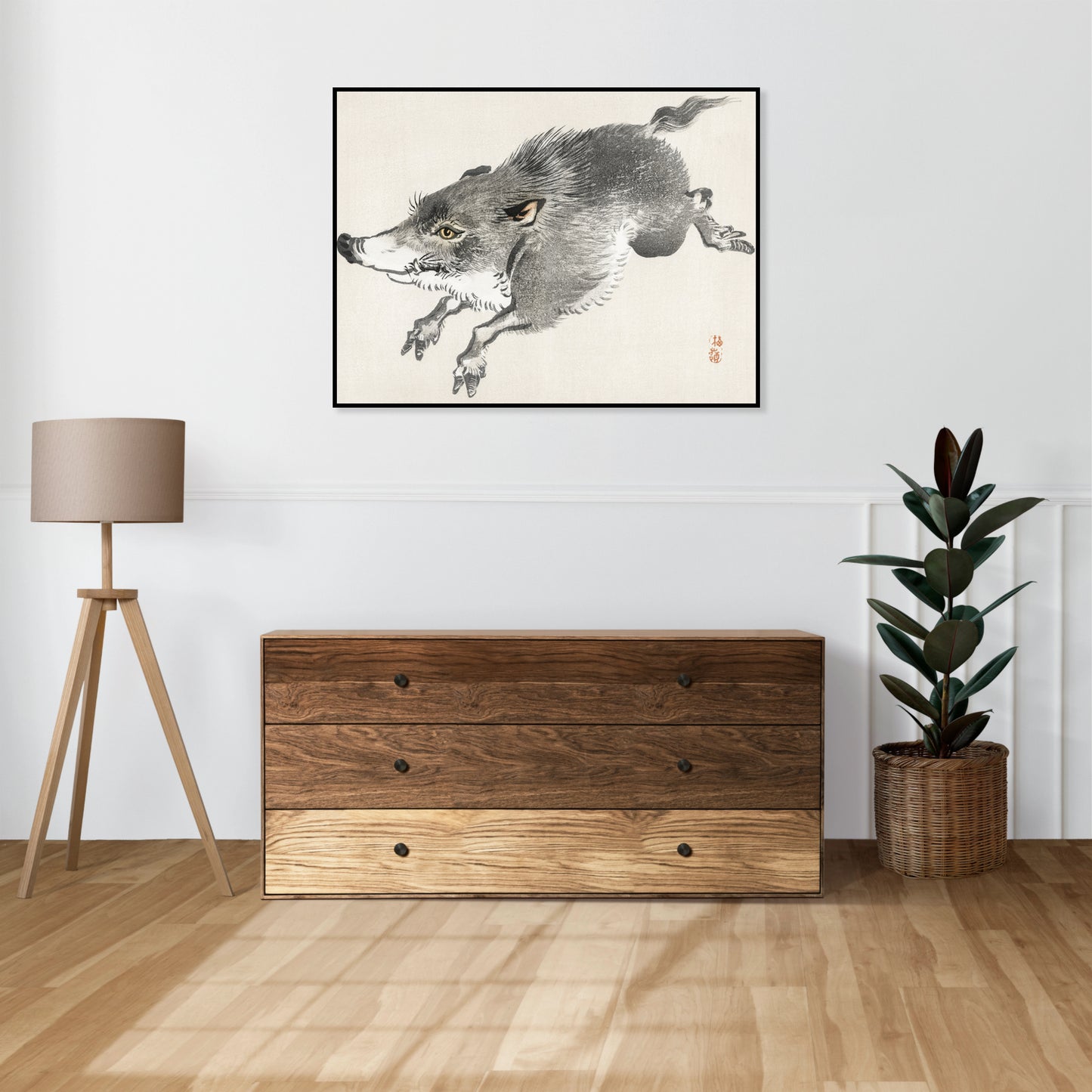 Plakat  Wild Boar, Kōno Bairei Japoński Vintage do Salonu