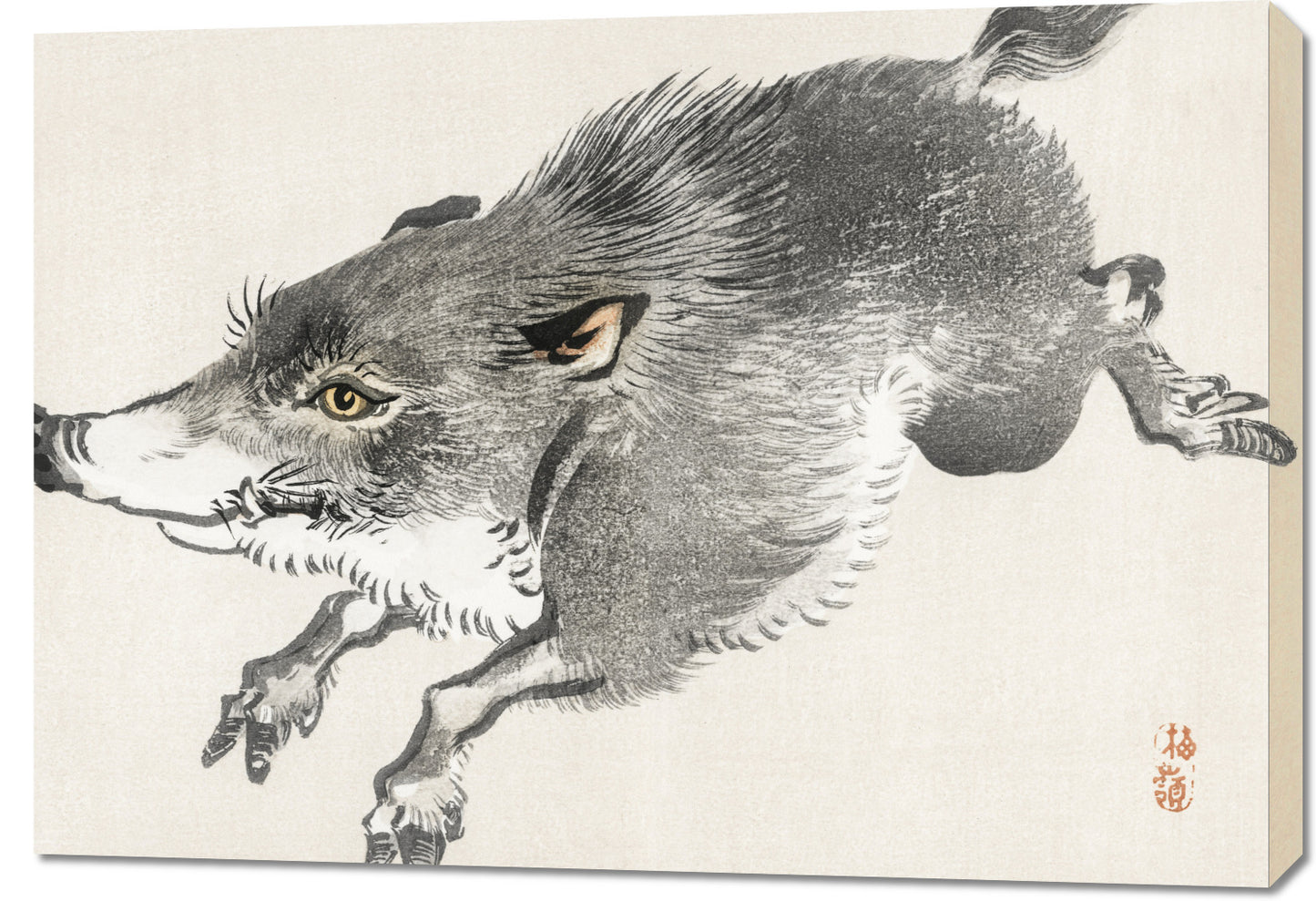 Obraz  Wild Boar, Kōno Bairei Japoński Vintage do Salonu