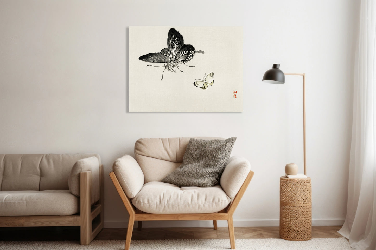Obraz  Butterflies, Kōno Bairei Japoński Vintage do Salonu