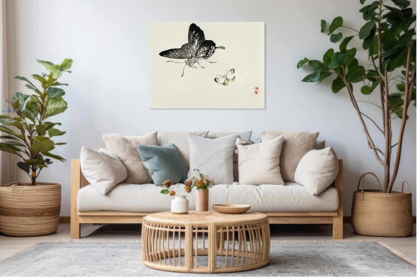 Obraz  Butterflies, Kōno Bairei Japoński Vintage do Salonu