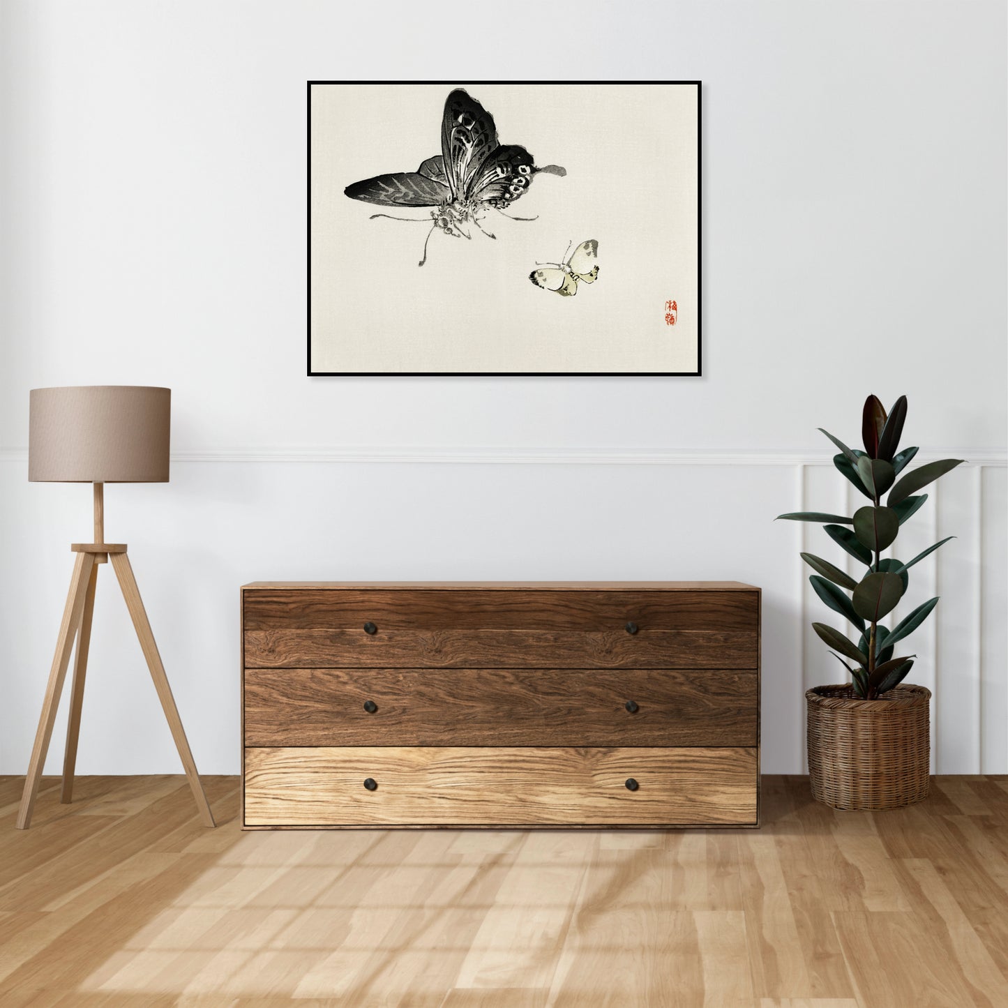 Plakat  Butterflies, Kōno Bairei Japoński Vintage do Salonu