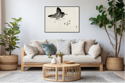Plakat  Butterflies, Kōno Bairei Japoński Vintage do Salonu