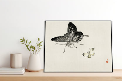 Plakat  Butterflies, Kōno Bairei Japoński Vintage do Salonu