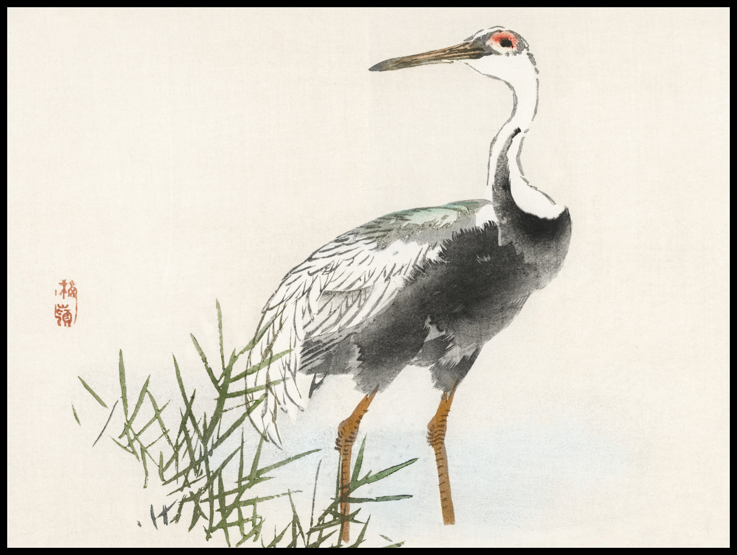 Plakat  Crane, Kōno Bairei Japoński Vintage do Salonu