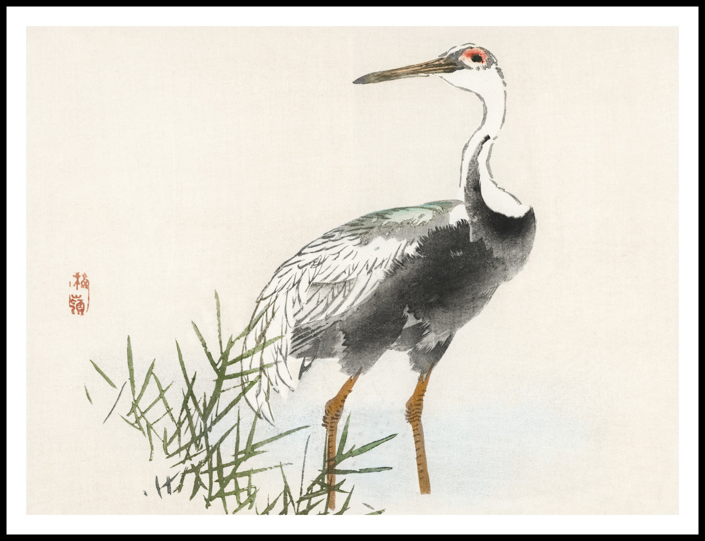 Plakat  Crane, Kōno Bairei Japoński Vintage do Salonu
