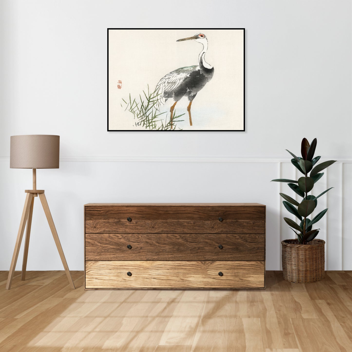Plakat  Crane, Kōno Bairei Japoński Vintage do Salonu